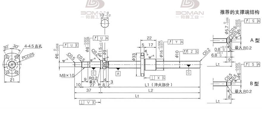 KURODA DP1002JS-HDNR-0220B-C3F 黑田精工滚珠丝杠价格
